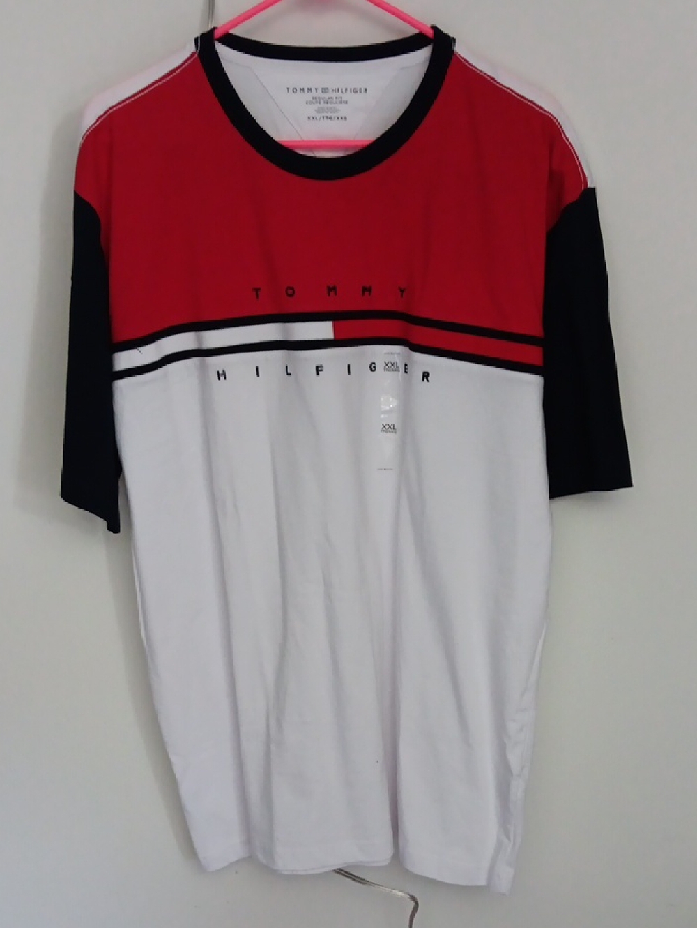 Tommy Hilfiger Red, White & Blue Colorblock Crewneck Tee